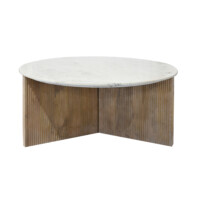 Mesa de Centro Redonda en Acacia Marble White