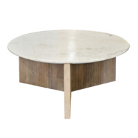 Mesa de Centro Redonda en Acacia Marble White - Imagen 3