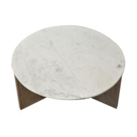 Mesa de Centro Redonda en Acacia Marble White - Imagen 4