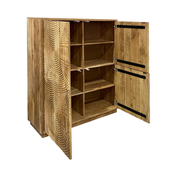 Mueble alto acacia CÍRCULOS - Imagen 3