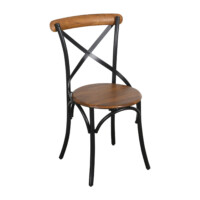 Silla cruceta metal mango BLACK