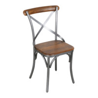 Silla cruceta metal mango GREY