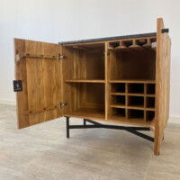 Mueble Bar en Acacia y Mármol Milán - Imagen 2