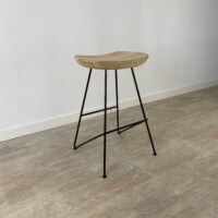 Taburete en Mango y Metal Black