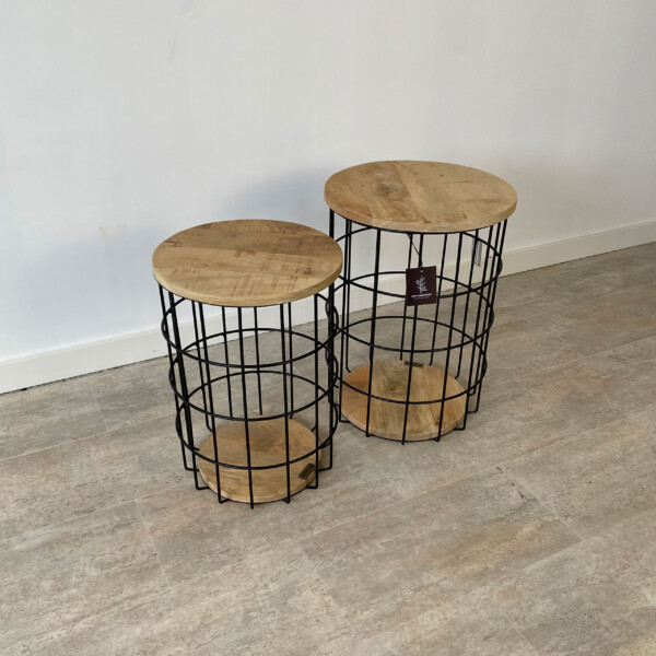 Set de 2 Mesas Auxiliares en Mango Jaula - Imagen 2