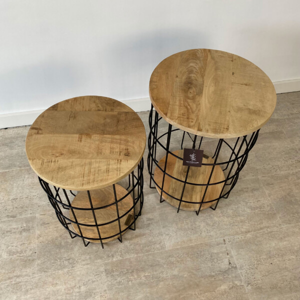 Set de 2 Mesas Auxiliares en Mango Jaula - Imagen 3