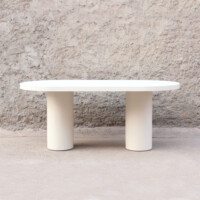 Mesa de Comedor Ovalada de Efecto Cemento Ibiza - Imagen 3