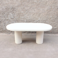 Mesa de Comedor Ovalada de Efecto Cemento Ibiza - Imagen 4