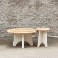 Mesa de Centro Redonda de Efecto Cemento Ibiza - Imagen 4