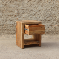 Mesita de Noche con Cajón en Madera Reciclada Ibiza - Imagen 4