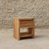 Mesita de Noche con Cajón en Madera Reciclada Ibiza