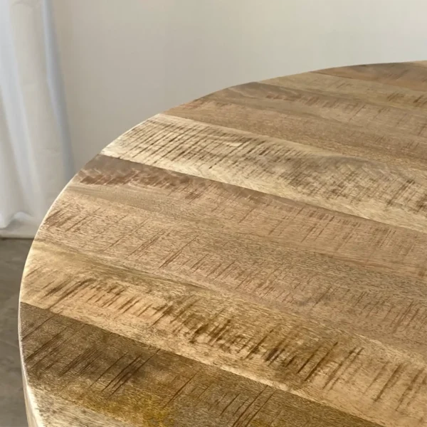 Mesa de Comedor Redonda 120cm en Metal y Mango - Imagen 4