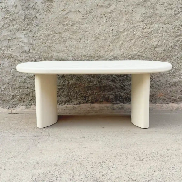 Mesa Ovalada de Efecto Cemento Bordes Ibiza - Imagen 6