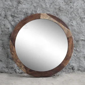 Espejo Redondo de 80cm en Madera Reciclada Ibiza