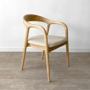 Pack 2 Sillas con Reposabrazos Rubberwood Natural