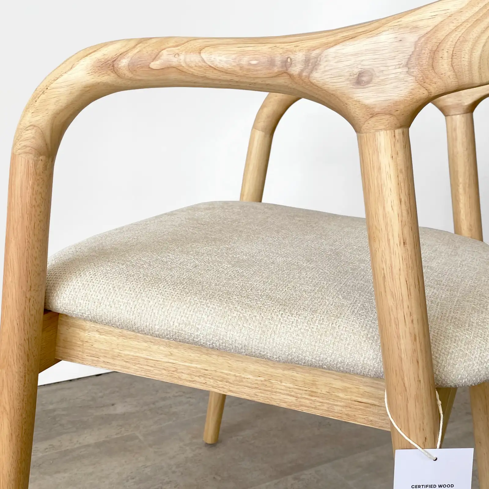 Pack 2 Sillas con Reposabrazos Rubberwood Natural - Imagen 6