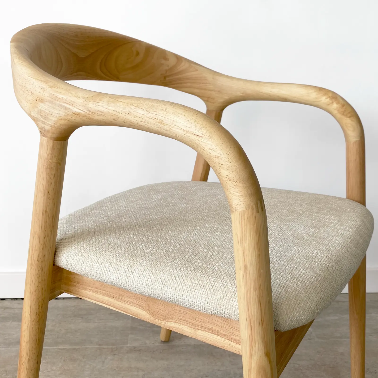 Pack 2 Sillas con Reposabrazos Rubberwood Natural - Imagen 5