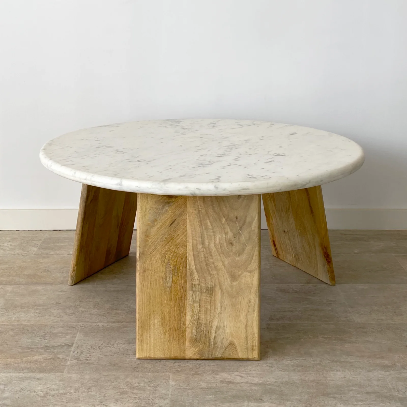 Mesa de Centro 3 Patas en Mango y Mármol Ibiza - Imagen 2