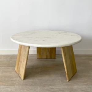 Mesa de Centro 3 Patas en Mango y Mármol Ibiza