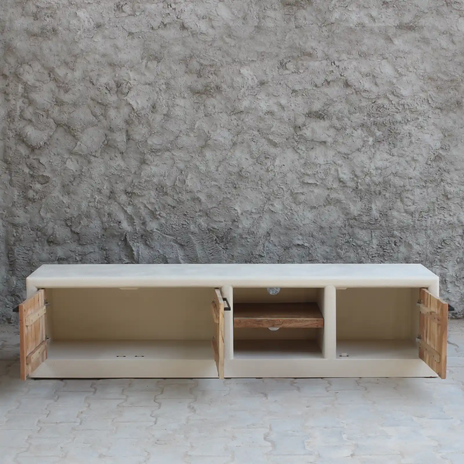 Mueble Tv de Efecto Cemento con Tiradores Ibiza - Imagen 2