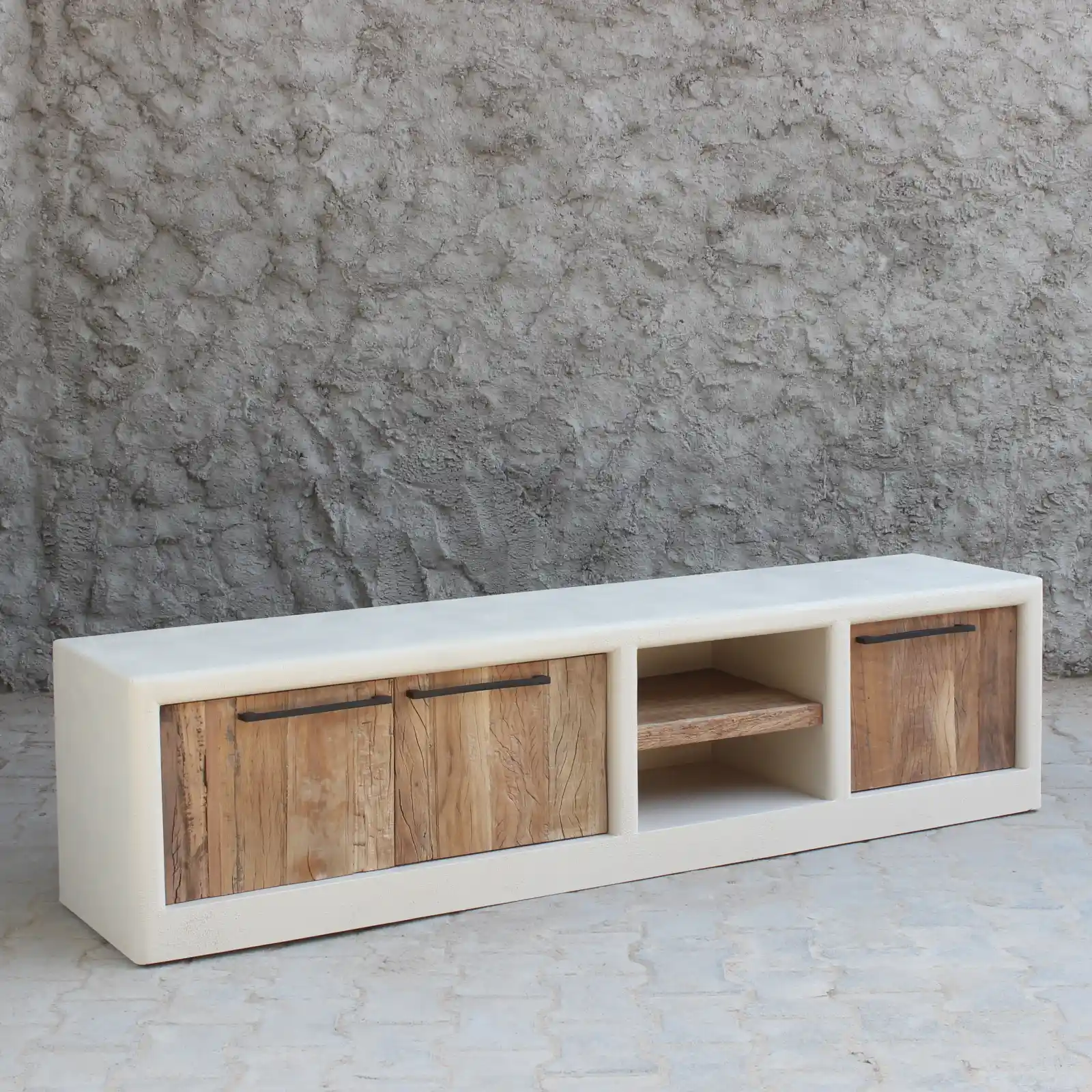 Mueble Tv de Efecto Cemento con Tiradores Ibiza - Imagen 3