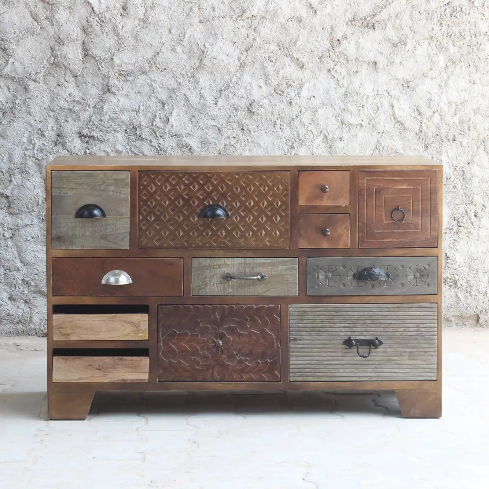 Mueble 115cm Multicajones Tallado en Mango Jaipur - Imagen 2