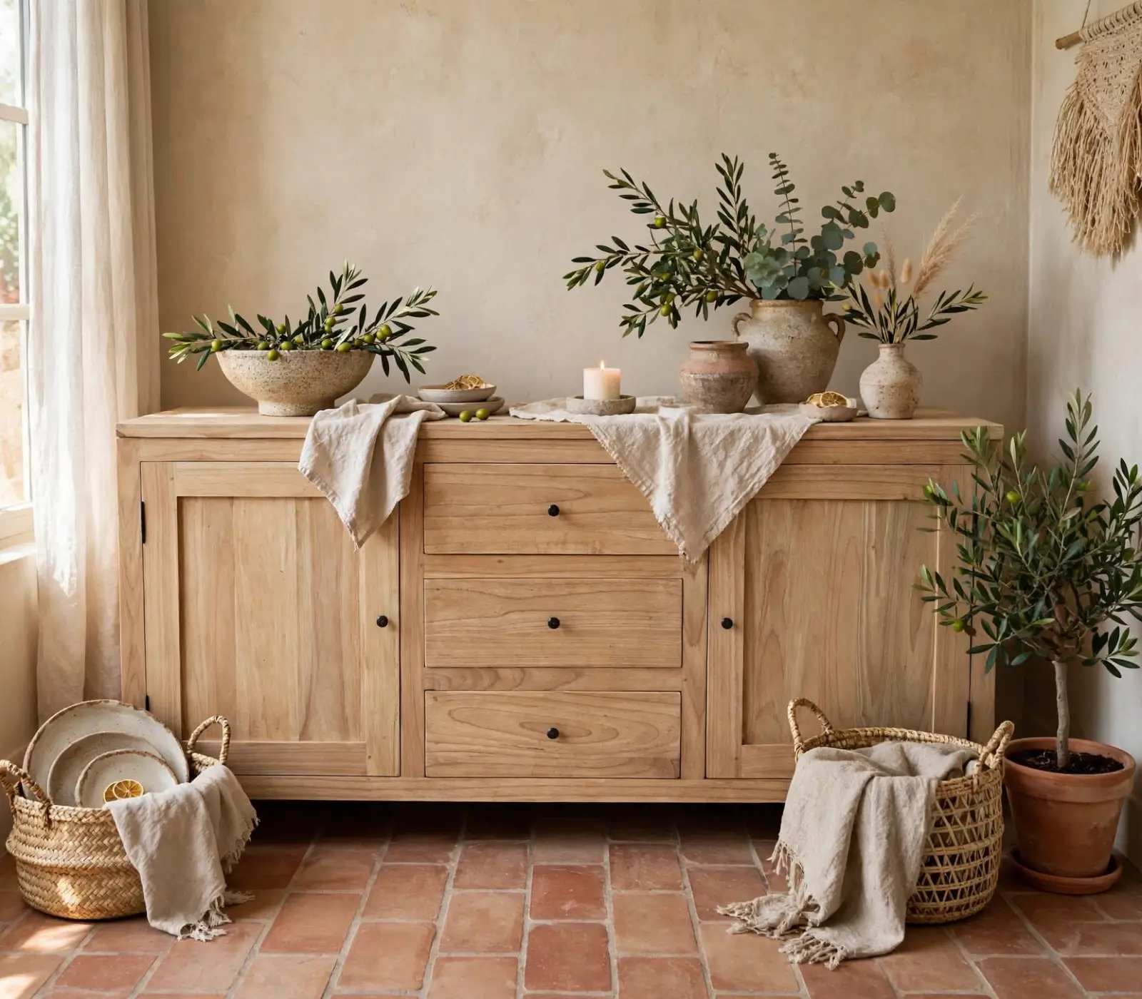Aparador 180cm en Mindi Natural Provenza