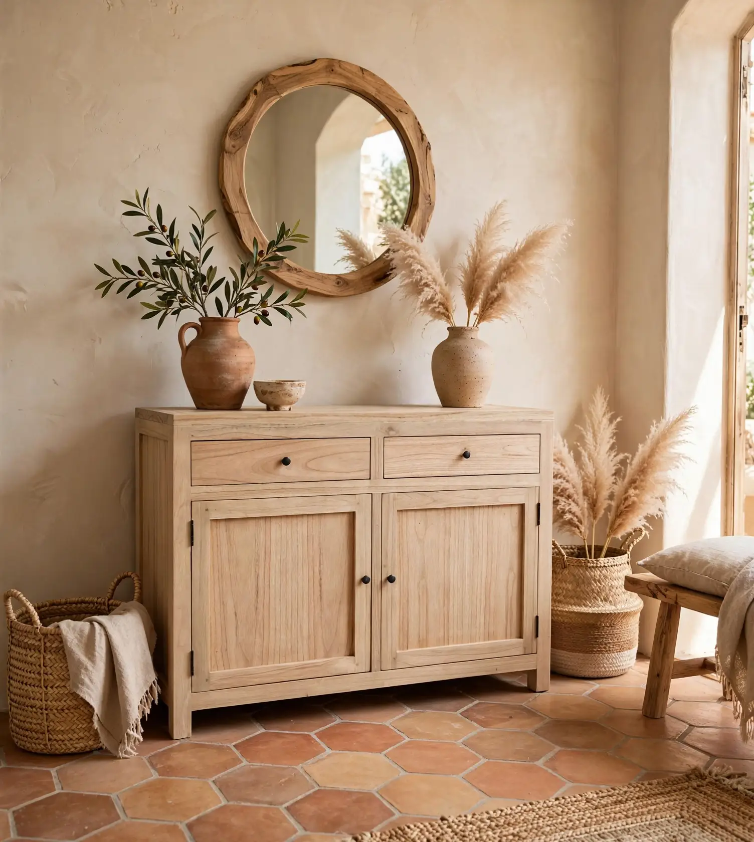 Aparador 120cm en Mindi Natural Provenza