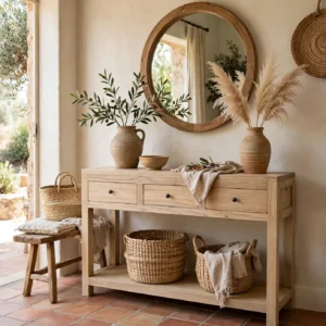 Consola/recibidor 120cm en Mindi Natural Provenza
